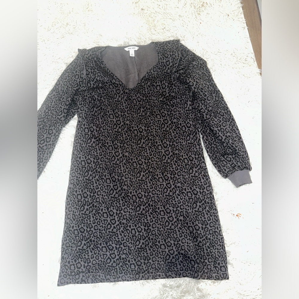Nine West Black Leopard Print dress